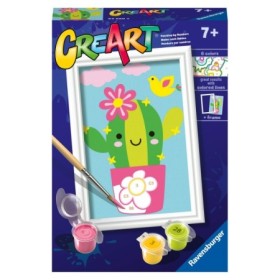 CreArt pictura pe numere pentru copii cactus in ghiveci